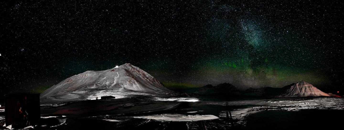 Night Sky Over Ny-&Aring;lesund, Svalbard
