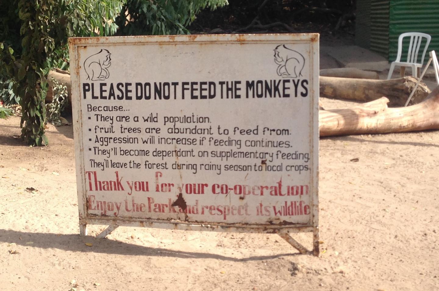 Monkey Sign in The Gambia