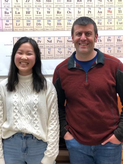 First-place Winner Sophia Chen and Science Teacher Dr. Devin Parry