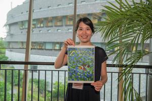 Rio Kashimoto, a PhD student at OIST, is the lead author of a study on giant sea anemones.