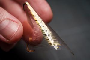 Close up of flexible electrode grid