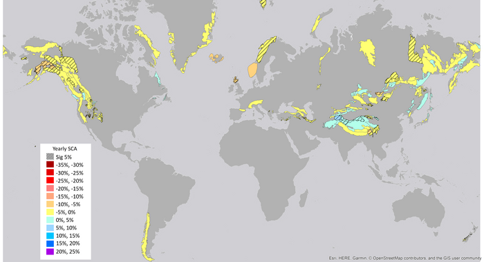 Fig. 2: The extent of snow cover.