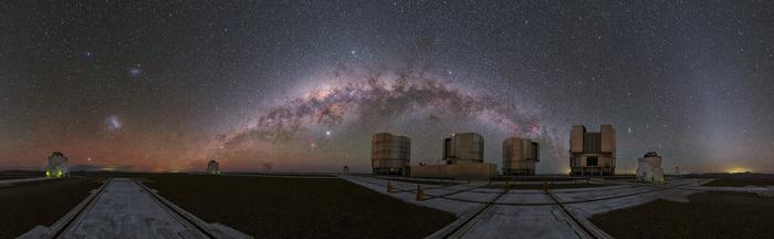 European Southern Observatory A cosmic rainbow over the VLT