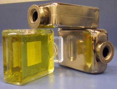 Metallic Glass Perfume Bottles