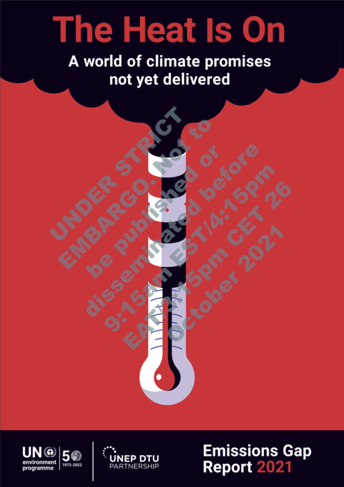 Cover of UNEP's 12th Emissions Gap Report, 2021