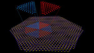 Illustration of merons in a twisted bilayer.