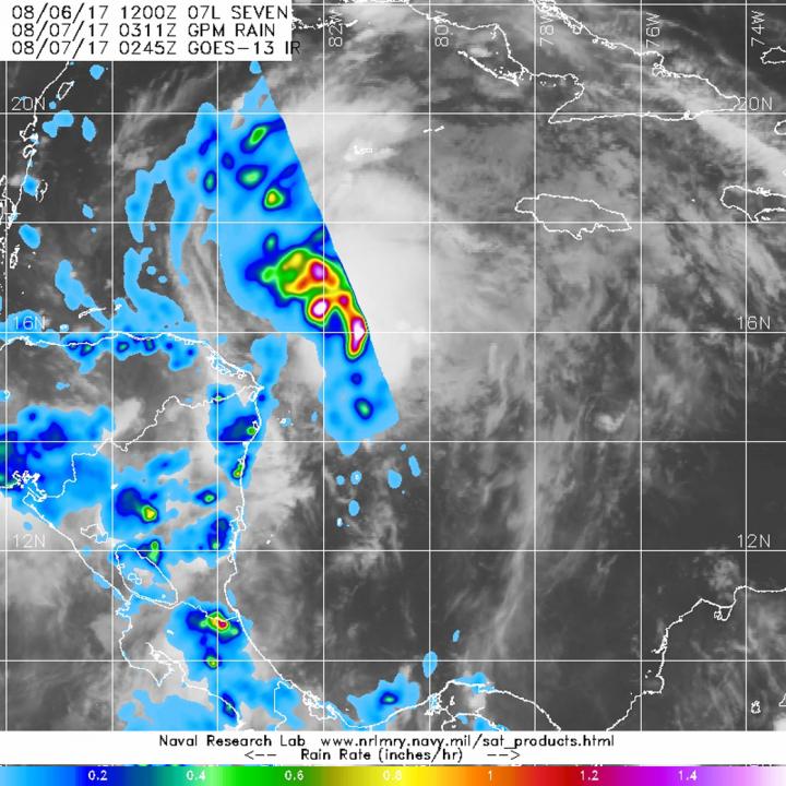 NASA measures Tropical Storm Franklin's soaki EurekAlert!