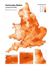 Map Showing Particulate Matter Air Pollution