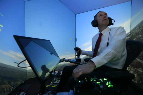 In a Flight Simulator vs. AI Opponent