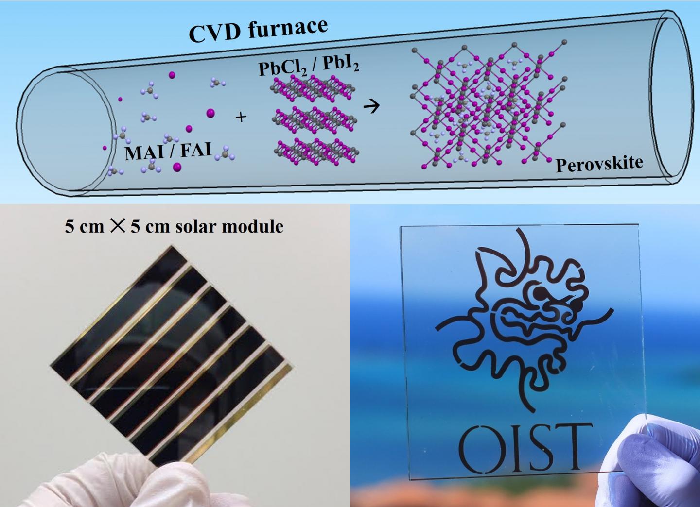 Perovskite Solar Modules Produced Using Chemical Vapor Deposition Technique