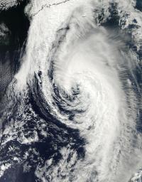 Tropical Storm Leslie South of Nova Scotia, Canada