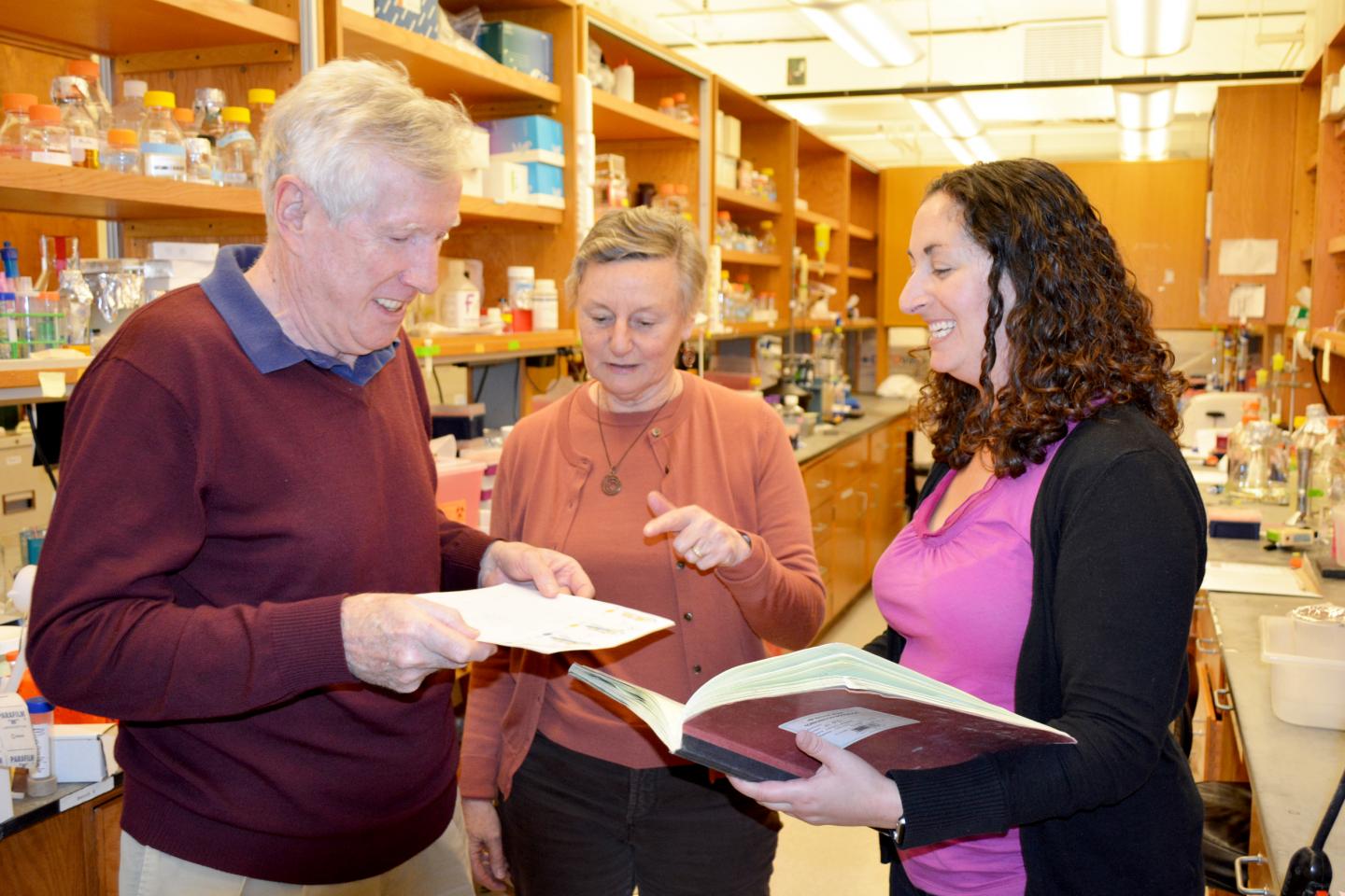 Professor Peter Wright, Professor Jane Dyson and Research Associate Rebecca Berlow
