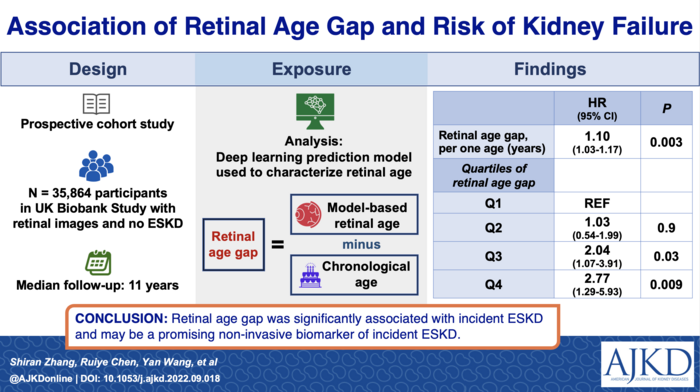 Aging in the Eye Predicts Risk for Kidney Failure
