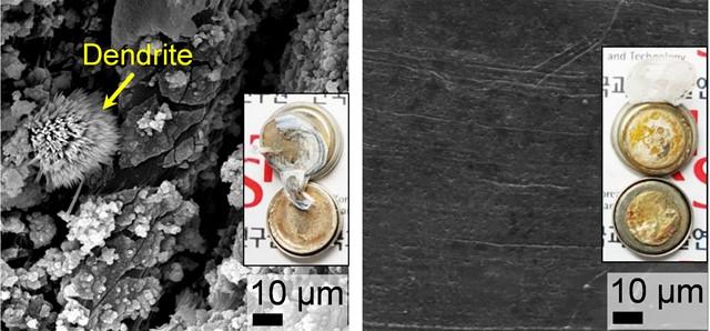 Post-mortem analysis of plain-Li, Li@n-PCL, and Li@p-PCL electrodes