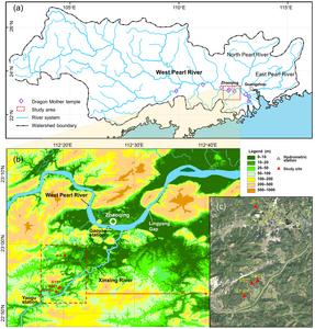 Location map of the Pearl River system and the study area.