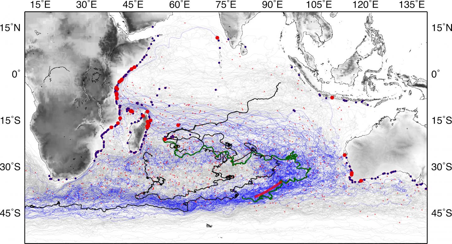 Trajectories of Undrogued Surface Drifters 