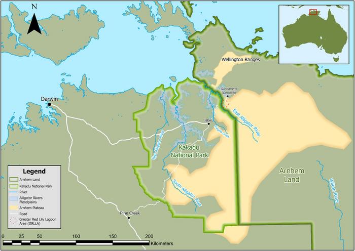 Map of the study area within the larger NT region