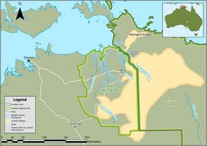 Map of the study area within the larger NT region