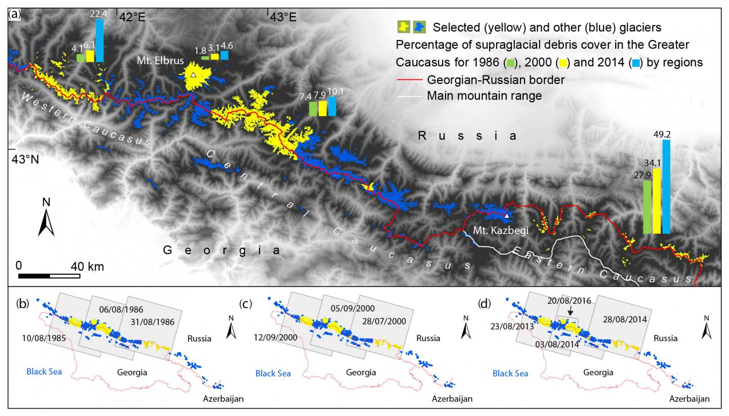 Moraine Cover in 1986, 2000 and 2014, Satellite Images (Landsat and SPOT systems)