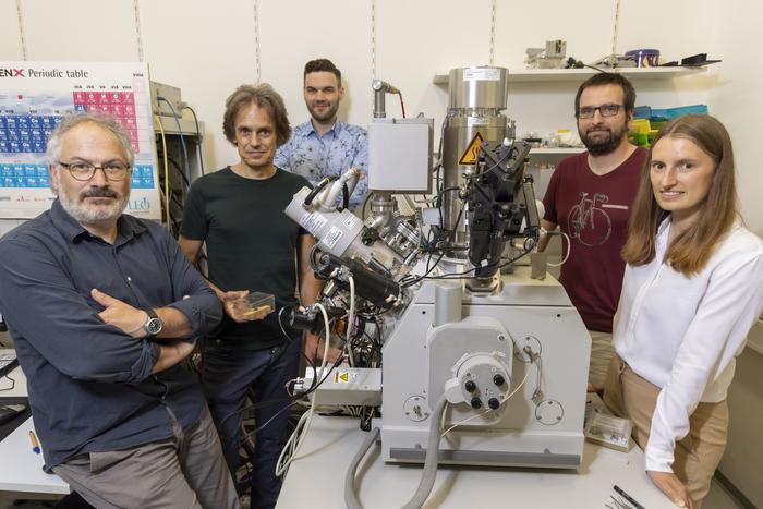 TU Graz researchers with microscope