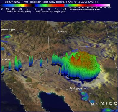 TRMM Image of Norbert over Arizona