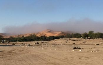 Fog, Seen Here Receding in the Morning, Comes and Goes Quietly in the Namib Desert