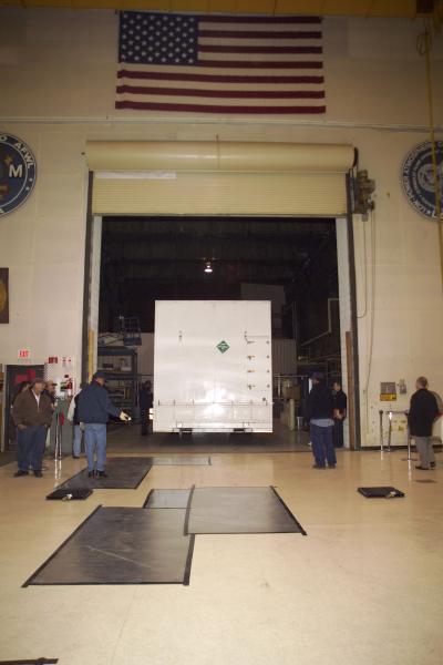 GLAST Arrives at NRL in a Container