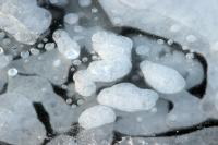 Methane Bubbles Trapped in Frozen Thermokarst Lake