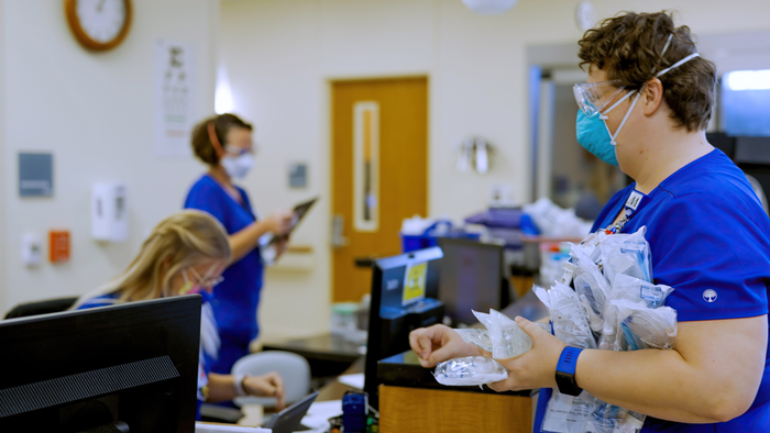 Hospital staff working at Houston Methodist