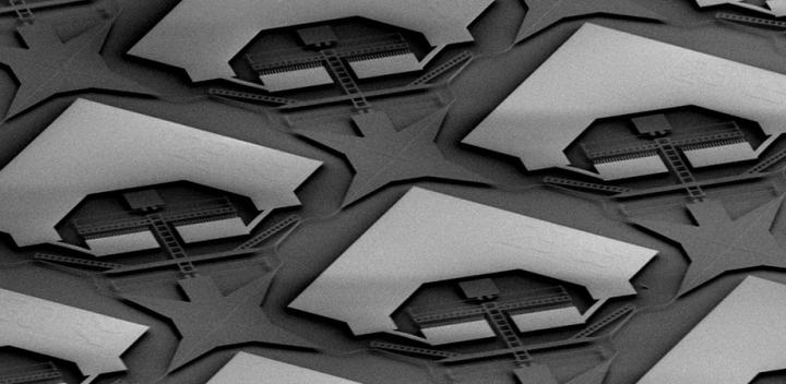 Partial SEM image of the switch matrix.