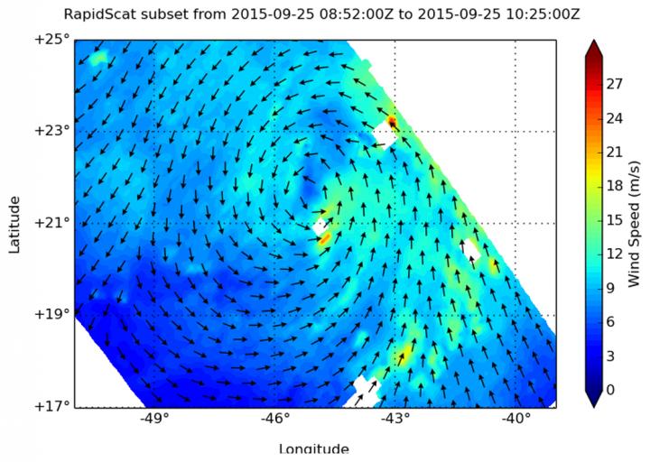 RapidScat Image of Ida