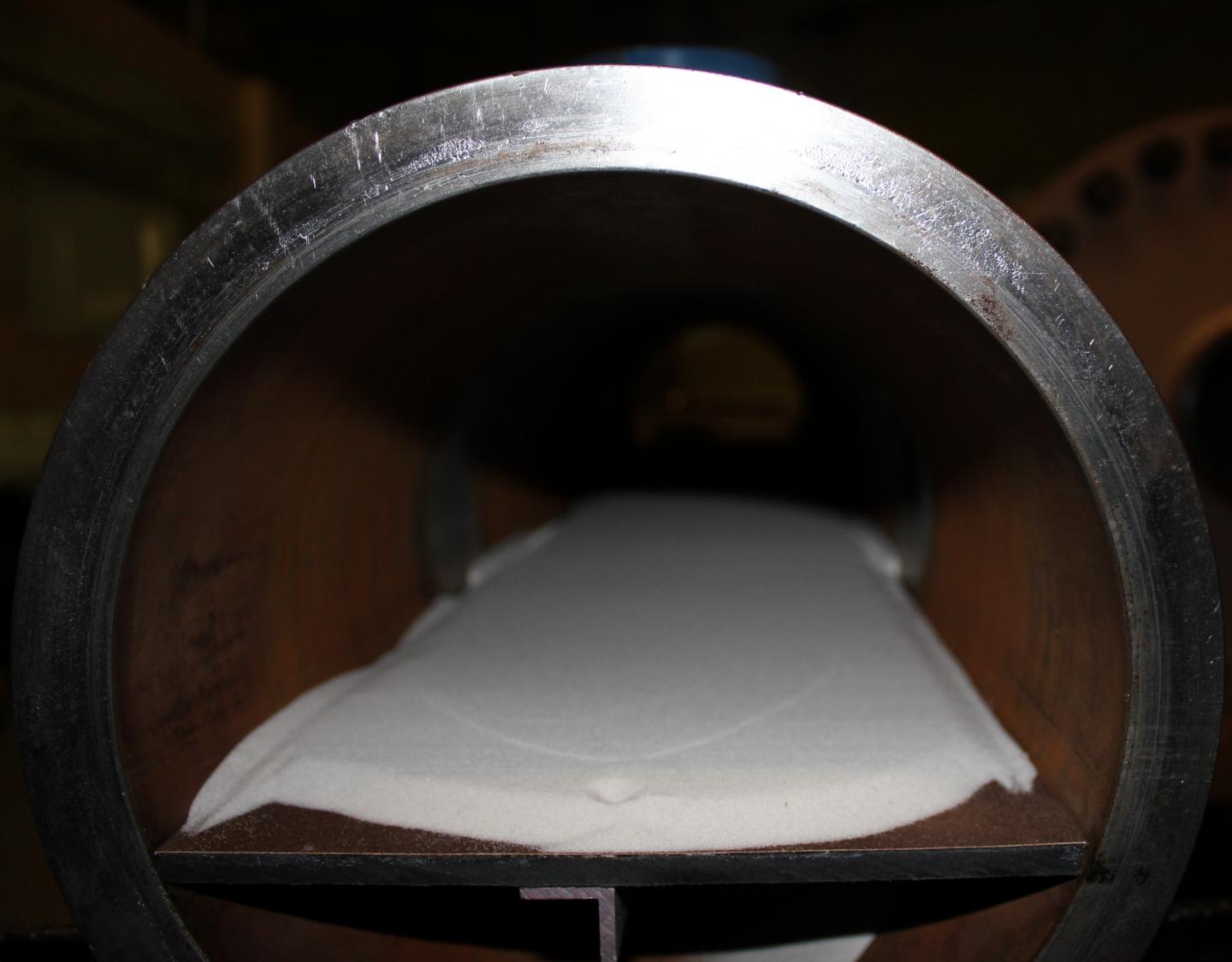 Sediment inside the Titan Wind Tunnel for Testing