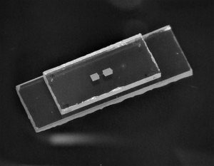 Photograph of the flip-chip bonded hybrid device