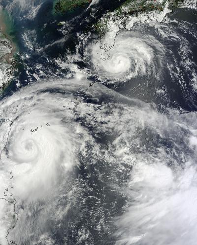 NASA Sees Twin Typhoons Headed for Double China Landfall