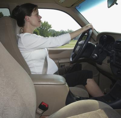 Pregnant Woman Behind the Wheel