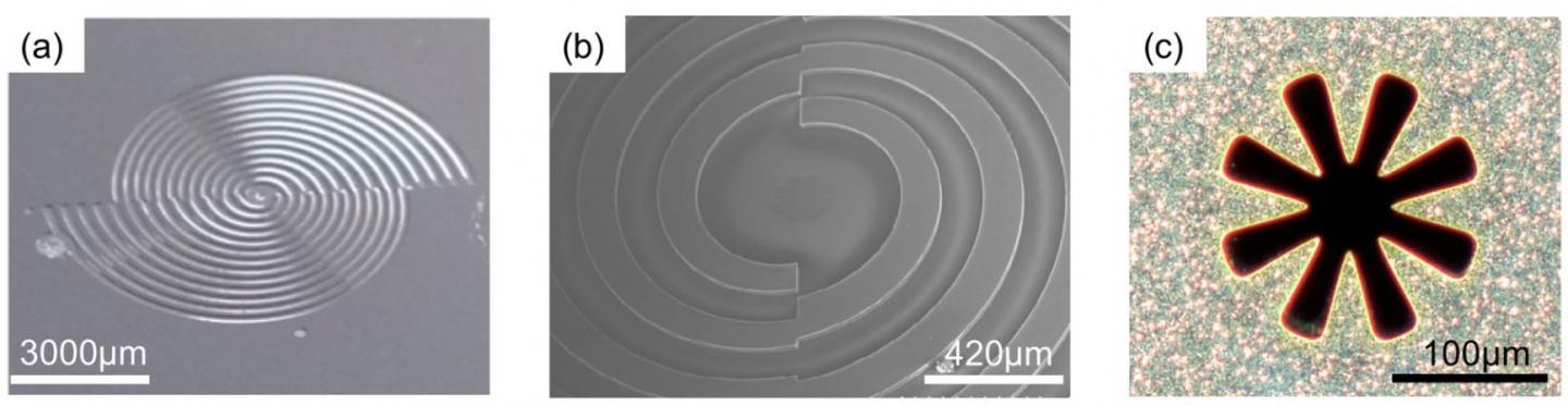 Figure 1: Images of the Spiral Plasmonic Structure