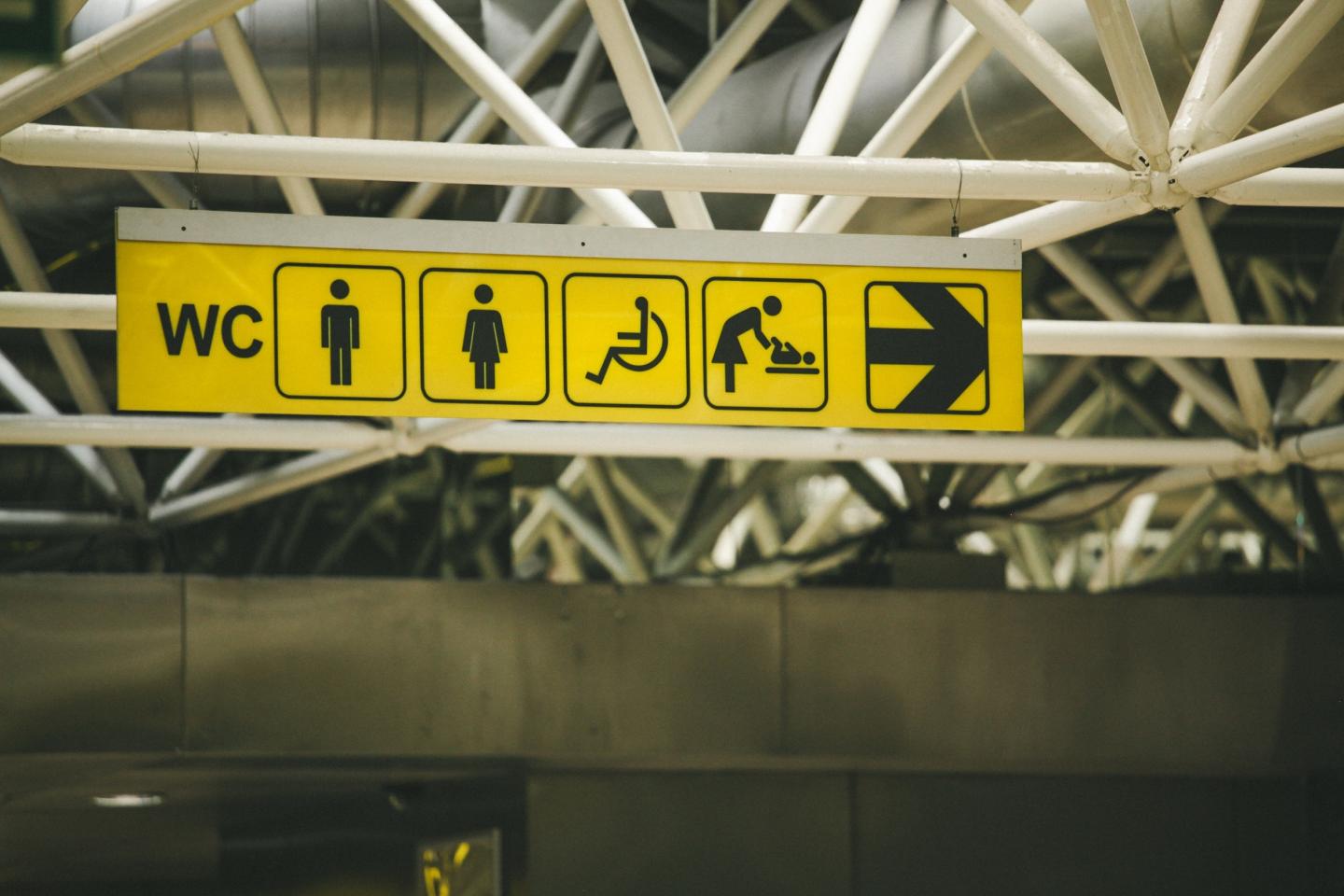 Airport Toilet Signage