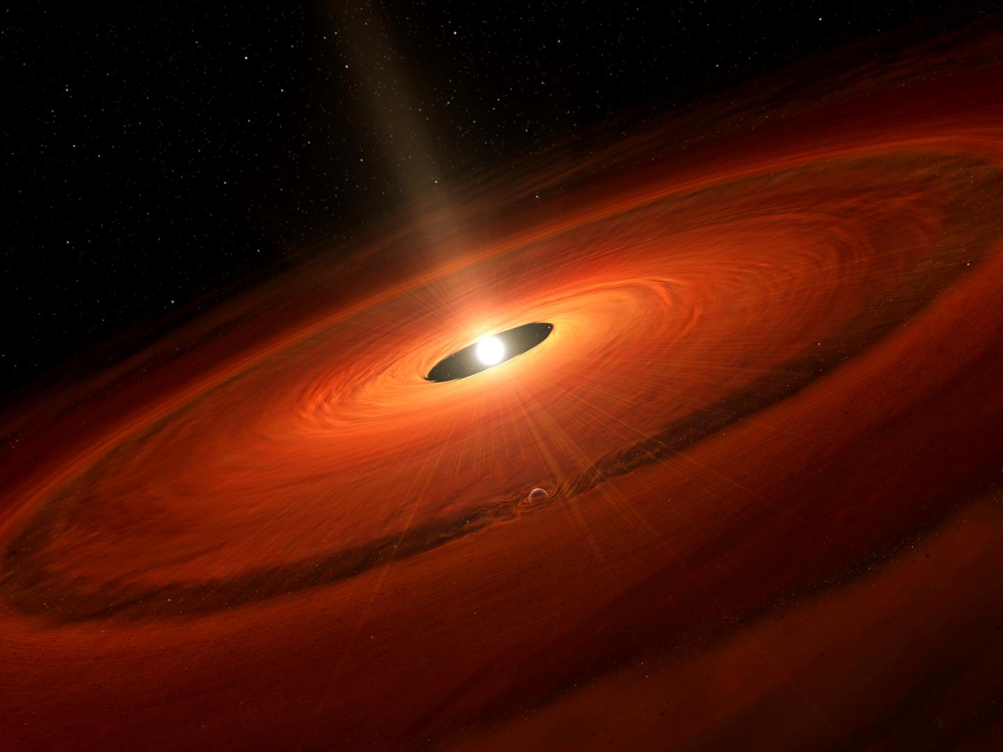 Artist's Impression of the Dust Disk and a Forming Planet Around TW Hydrae