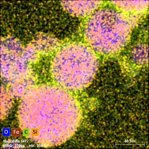 Microscopic image of nanocomposites obtained by laser melting