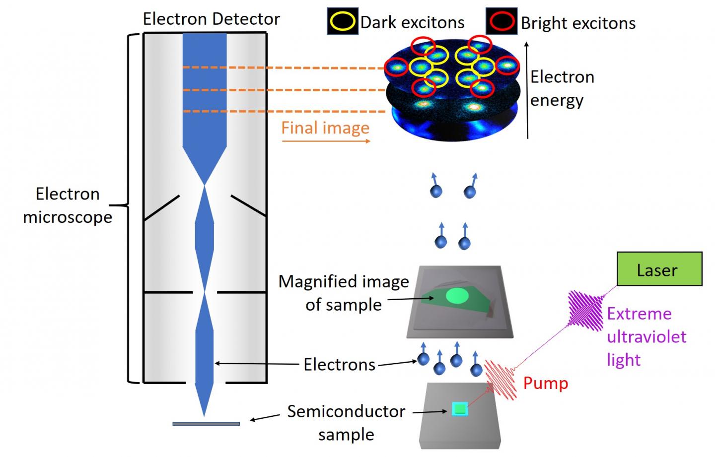 Diagram Showing Instrumental Setup for Directly Visualizing Dark Excitons