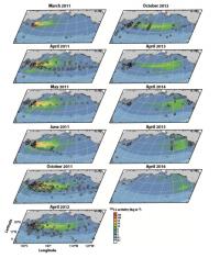 Time Series of Measured 137Cs Activities in Surface Seawater