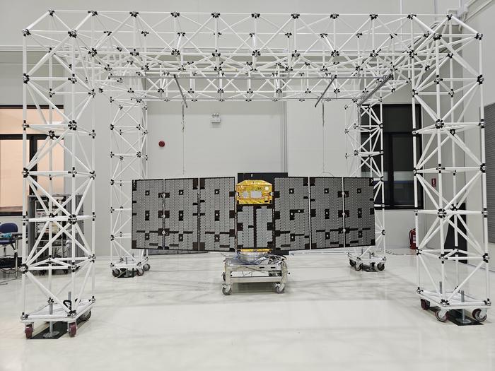 The engineering qualification model of the ELITE satellite being tested at Thailand’s Geo-Informatics and Space Technology Development Agency.