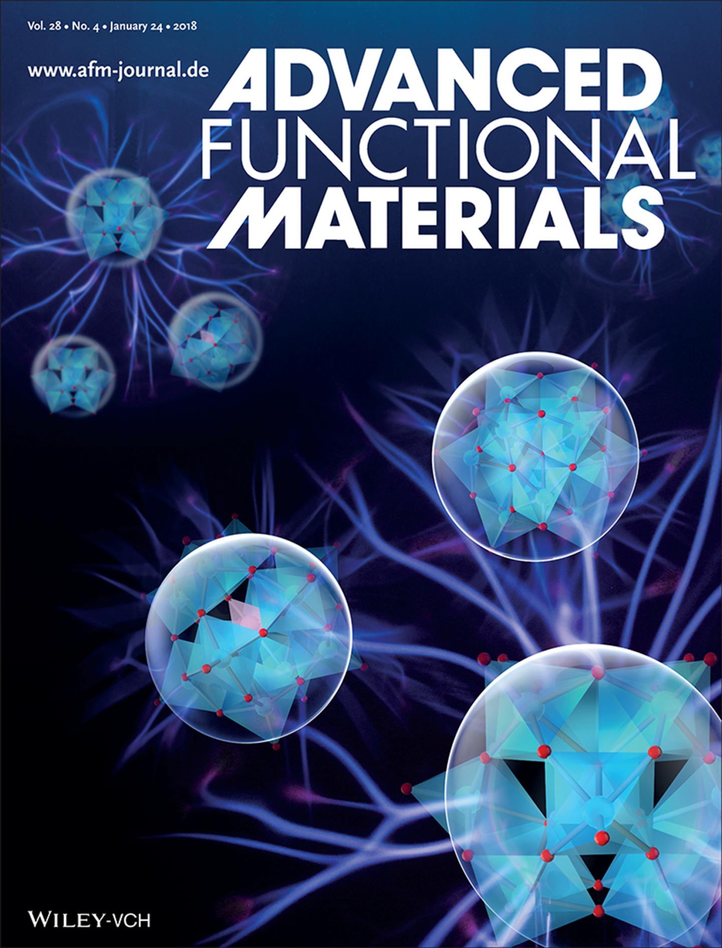 科学雑誌「<i>Advanced Functional Materials</i>」2018年１月号の表紙