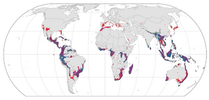 種の希少度を示す世界地図