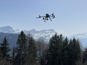 A LiDAR mounted on a drone.