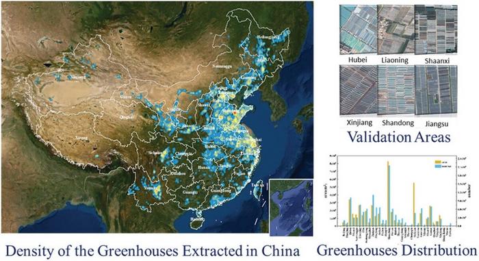 Illustration of nationwide greenhouses mapping in China.