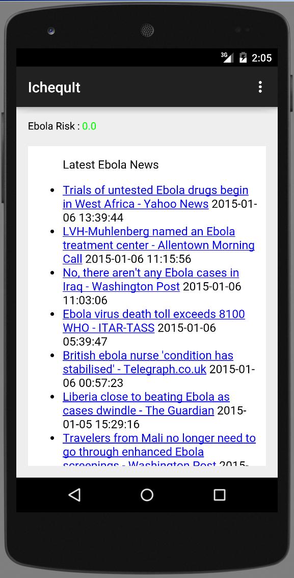 Sample Screen of iChequit