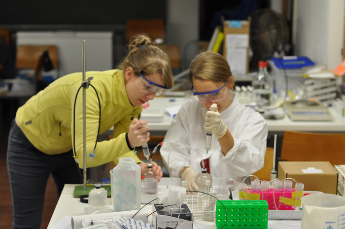 Die Wissenschaftlerinnen bei der Arbeit