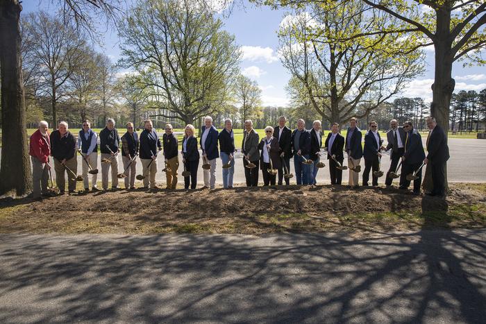 University of Missouri leaders gather for a groundbreaking ceremony at the Fisher Delta Research, Extension and Education Center