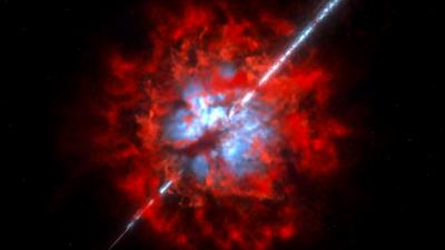 Gamma-Ray Burst Buried in Dust (Artist's Impression)